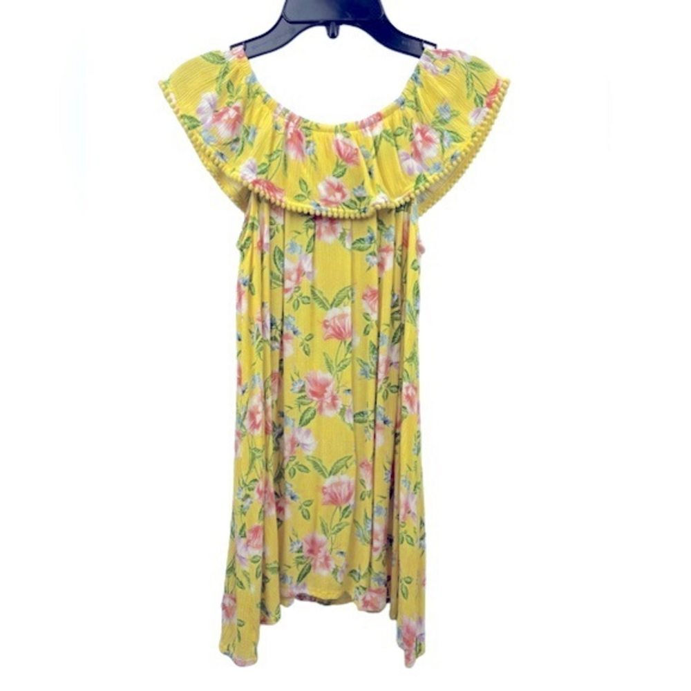 Gianni Bini Girls Yellow Floral Print Dress Size‎ Medium Girl's